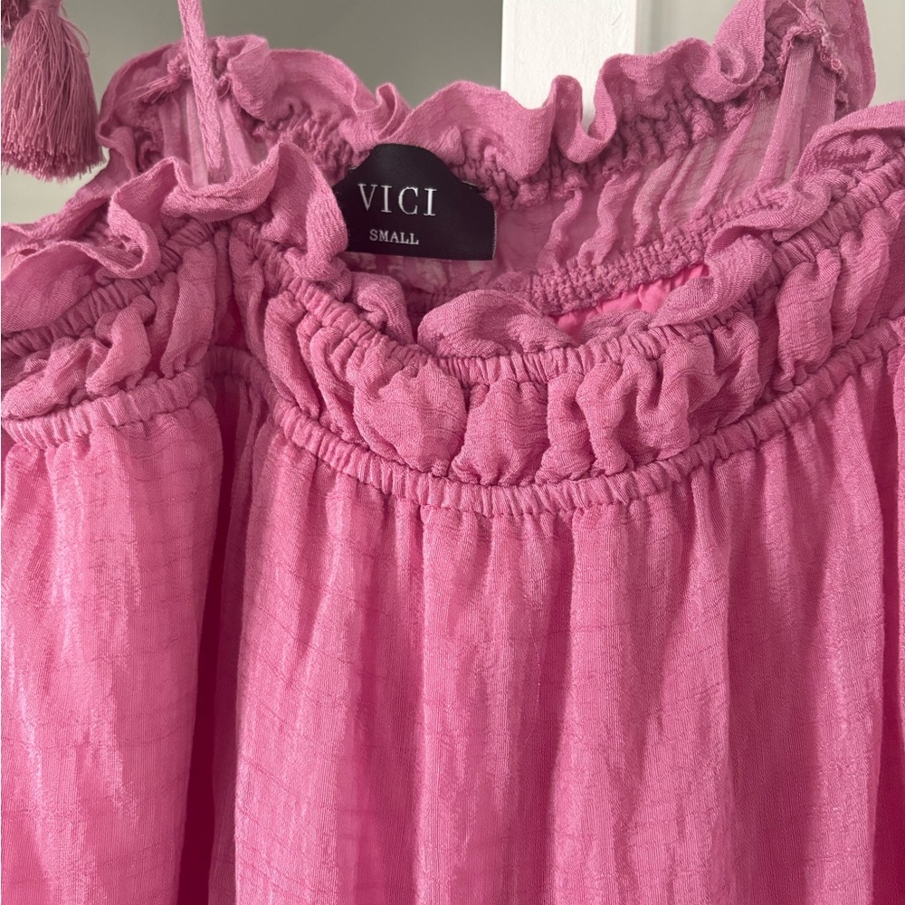 Vici Ruffled Pink Dress - Picture 2 of 5